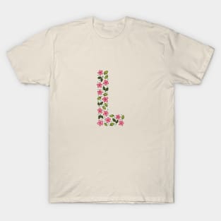 Floral Monogram Letter L T-Shirt